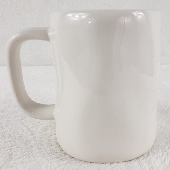 Rae Dunn ENJOY Coffee Mug Glossy White Black Lettering Oversized NWOT - Picture 3 of 5
